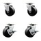 Service Caster 4 Inch Polyolefin Swivel Caster Set with Ball Bearings 2 Brakes SCC SCC-20S420-POB-2-TLB-2 - alternate 1